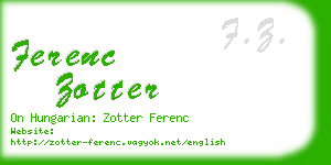 ferenc zotter business card